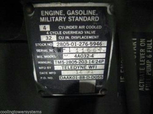 Teledyne 4 Cylinder Gas Engine NSN: 2805-01-276-5946